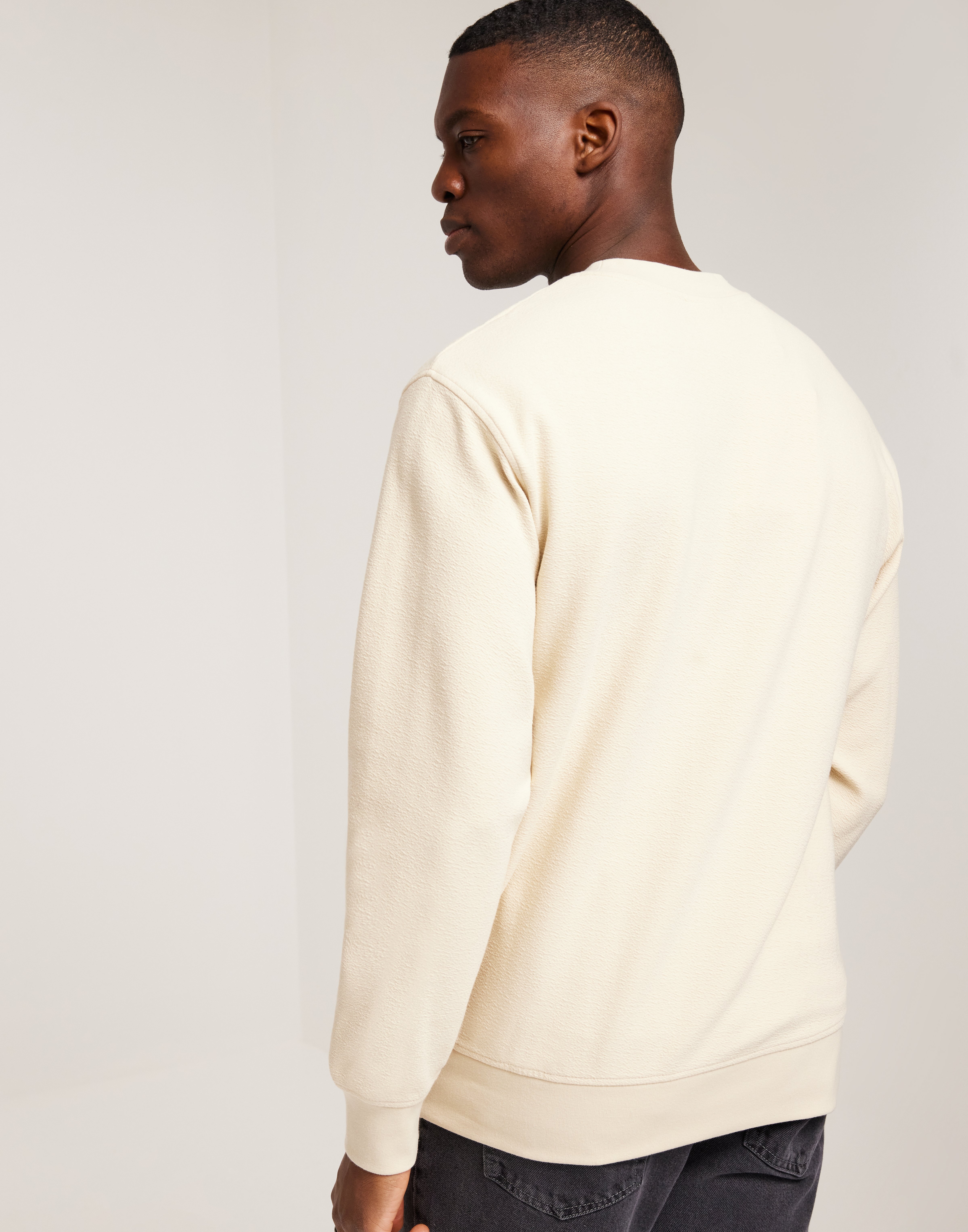 Buy Selected Homme SLHADAM STRUCTURE CREW NECK SWEAT Fog NLYMAN