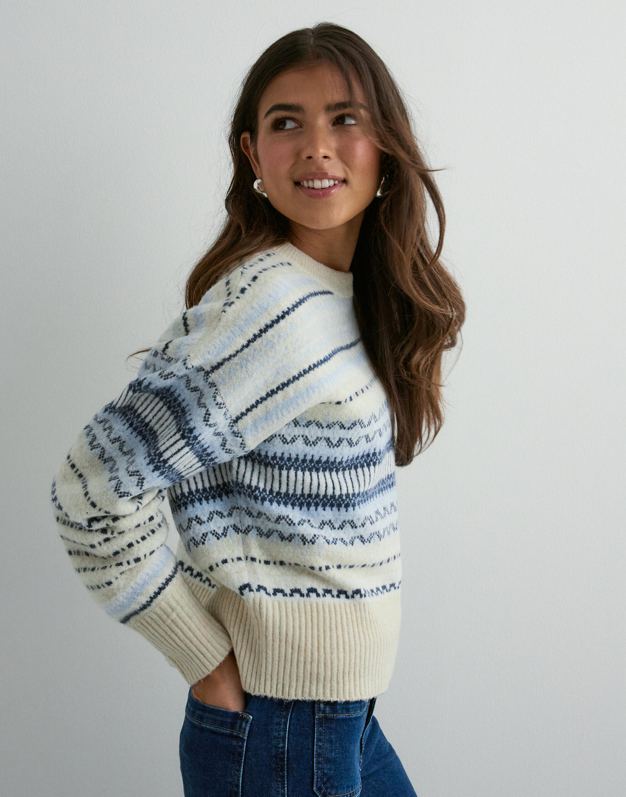 Carma L S Pullover Knt Pumice Stone Det W