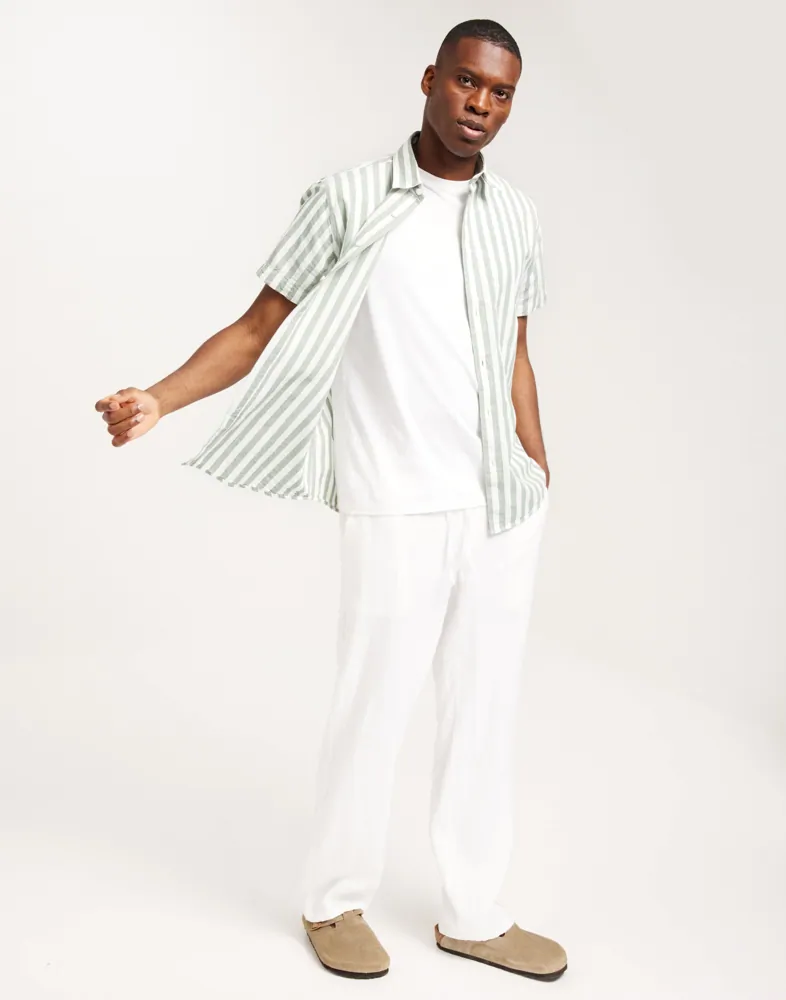 SLHREGNEW-LINEN SHIRT SS CLASSIC