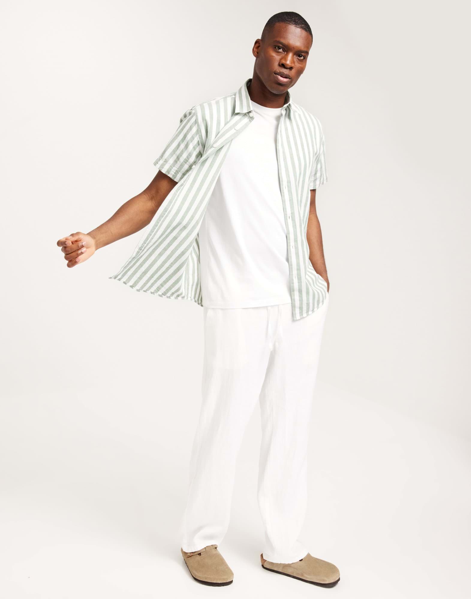 SLHREGNEW-LINEN SHIRT SS CLASSIC W