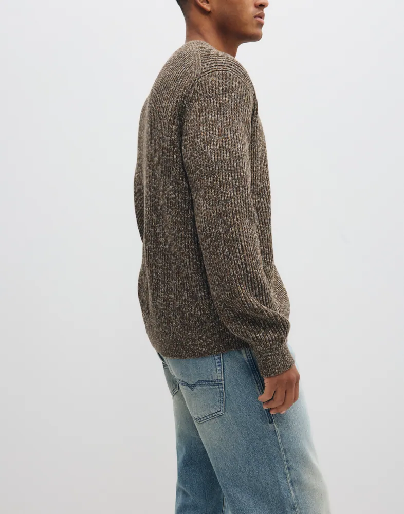 Selected Men Slhtilum Ls Knit Relaxed Crew Neck Stickade tröjor herr – bild 2