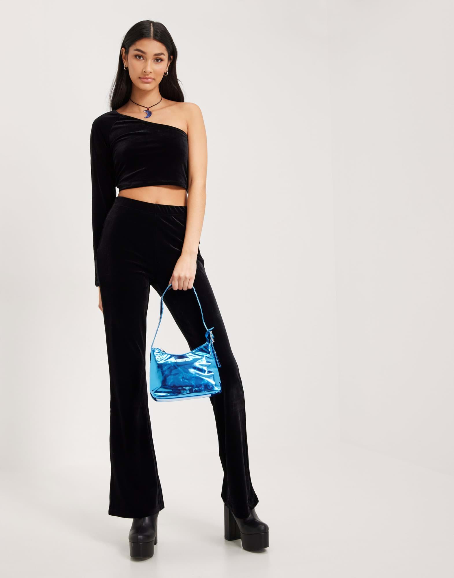 ONLSMOOTH ONE SHOULDER VELVET TOP J