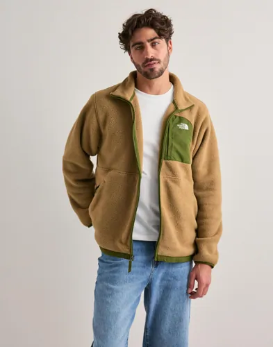 Brun fleecejacka från The North Face med dragkedja och broderad logga