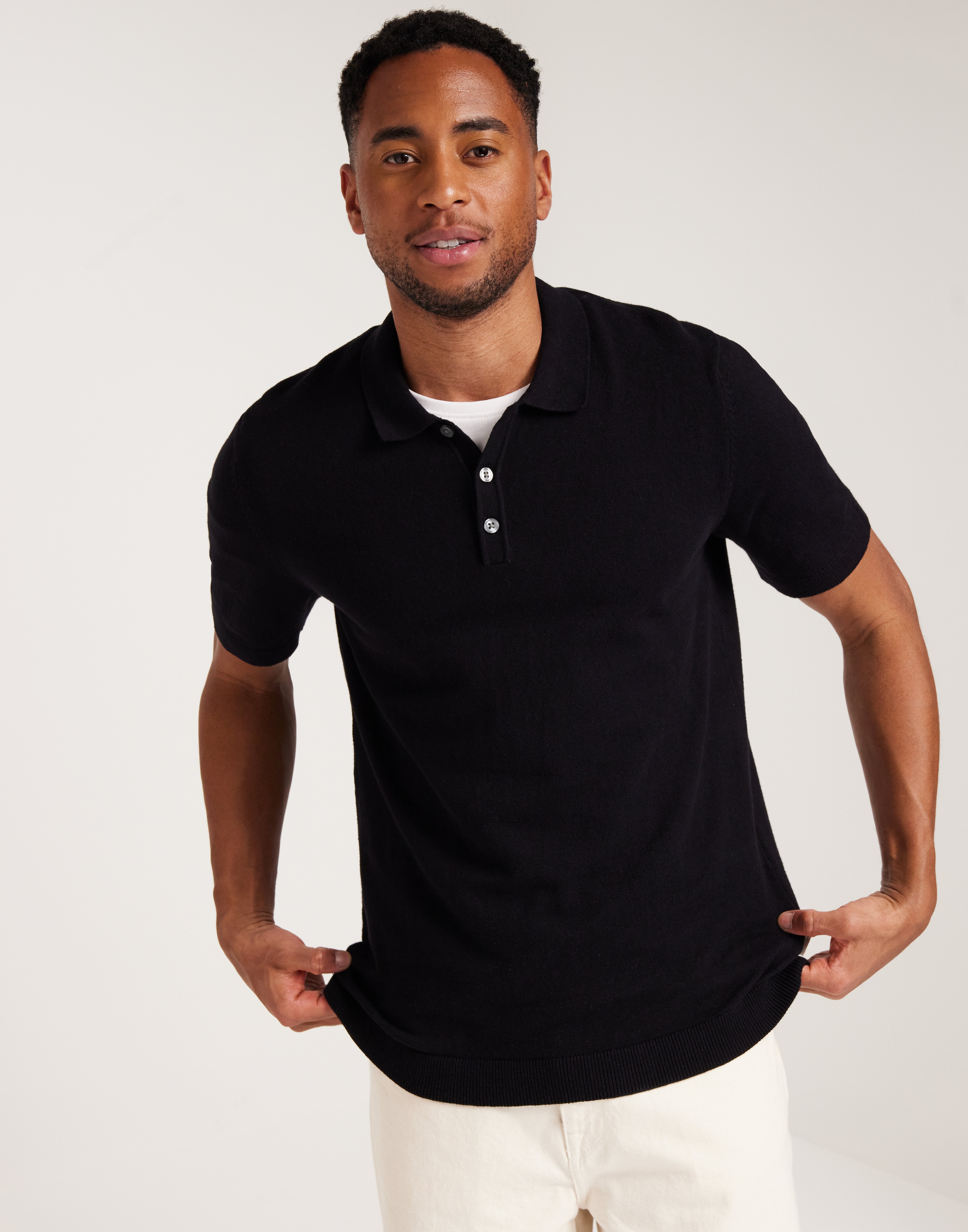 Buy Jack & Jones JPREMIL KNIT POLO S/S SN - Black | NLYMAN