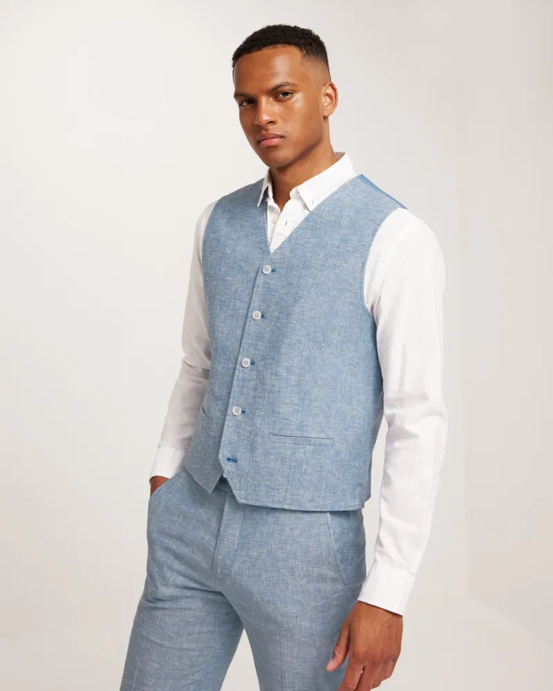 JACK & JONES Jprriviera Linen Waistcoat Kostymvästar herr – bild 2