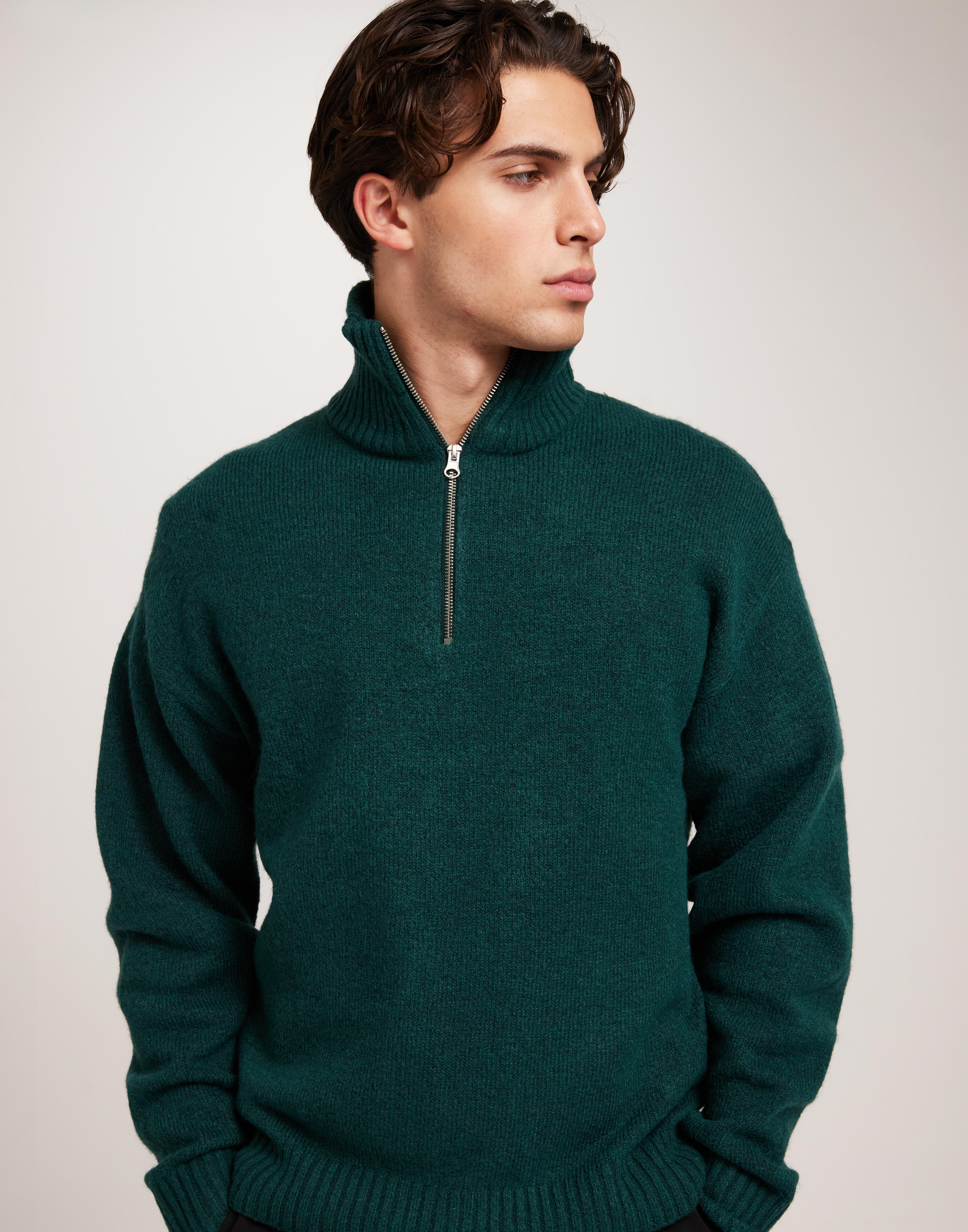 Buy Jack & Jones JOROLLIE KNIT HALF ZIP SN - Sea Moss | NLYMAN