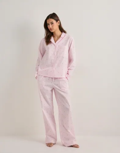 Hunkemöller - Pink - Pj Ls Co Stripe Hearts