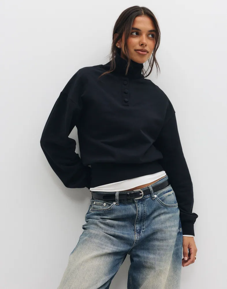 Waist Focus Button Sweat