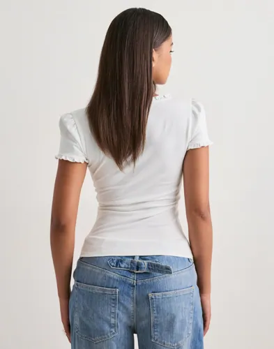 Nelly Cute V Neck Frill Top toppar dam – bild 3