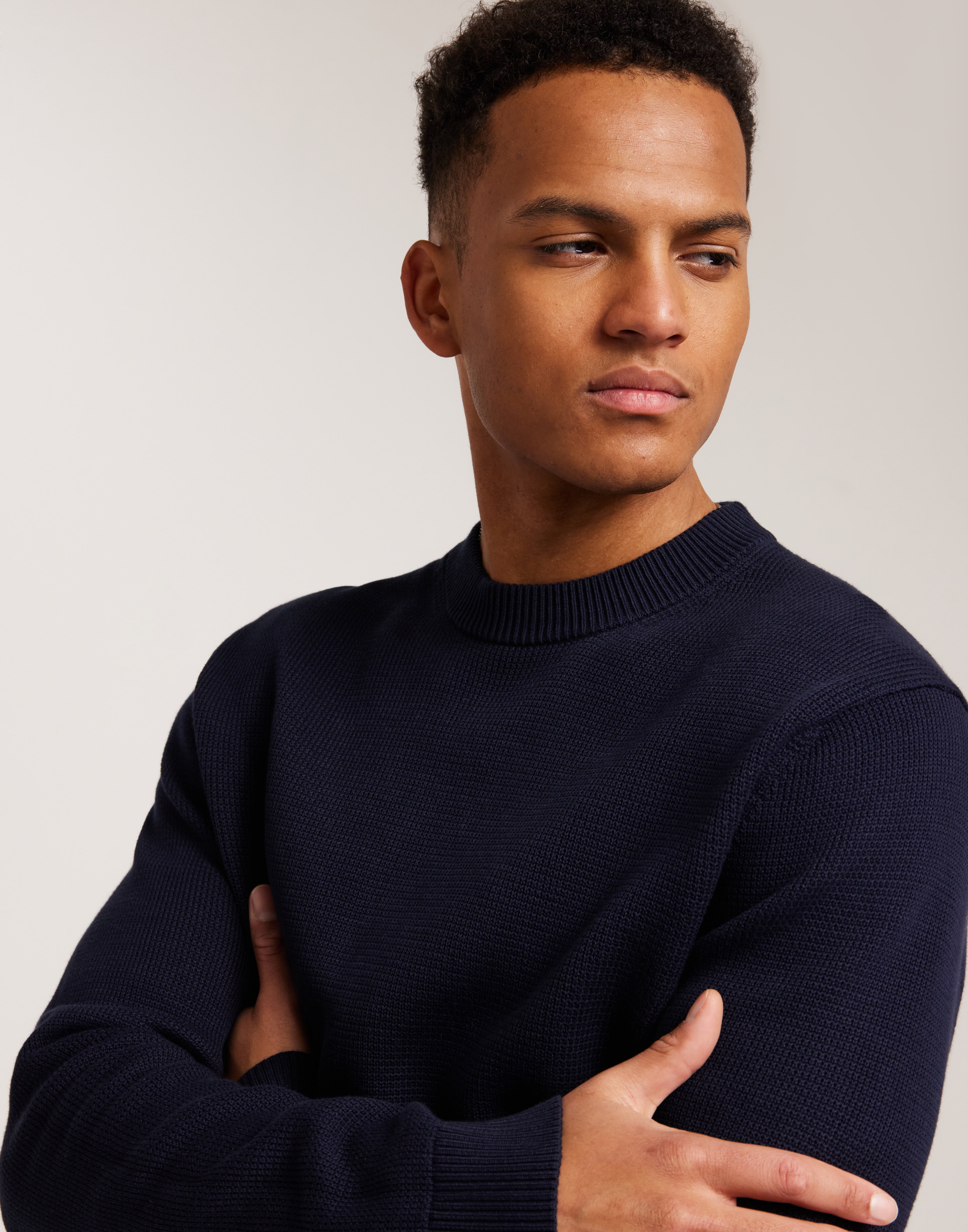 Buy Selected Homme SLHDANE LS KNIT STRUCTURE CREW NECK - Sky