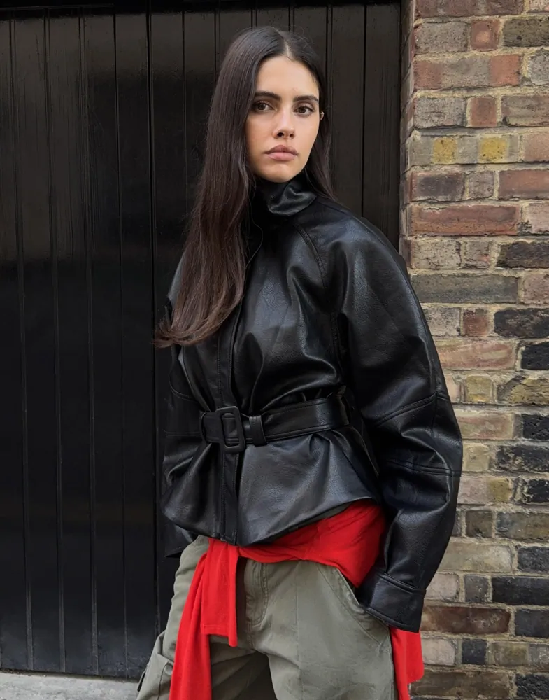 Jaclyn Faux Leather Jacket