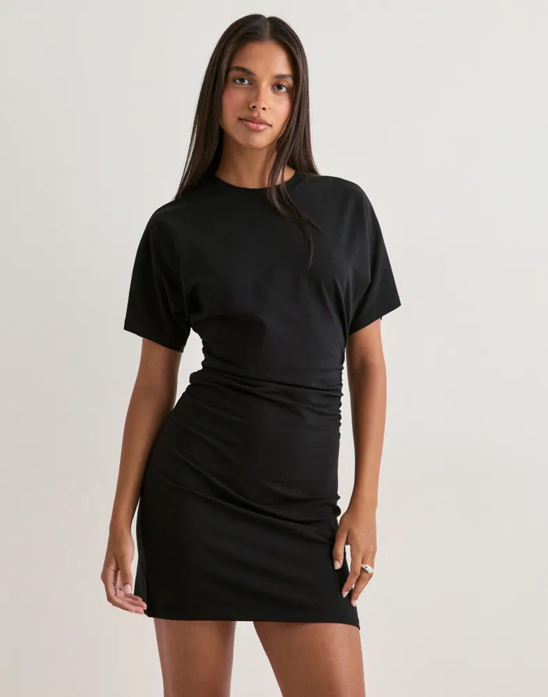 tight dresses with short sleeves AOMEI Easter Bodycon Dresses Short Sleeves Skew Collar Elegant Wedding Guest,Outfit For Date,Party,Wedding Dress,Bridesmaid Dress,Graduation Dress,Wedding Guest Fall Women Clothes,Back To School