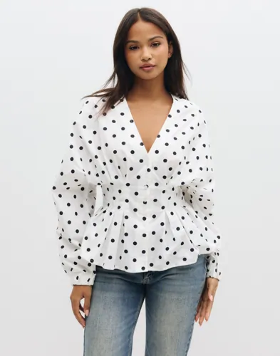 Dotted Pleat Blouse