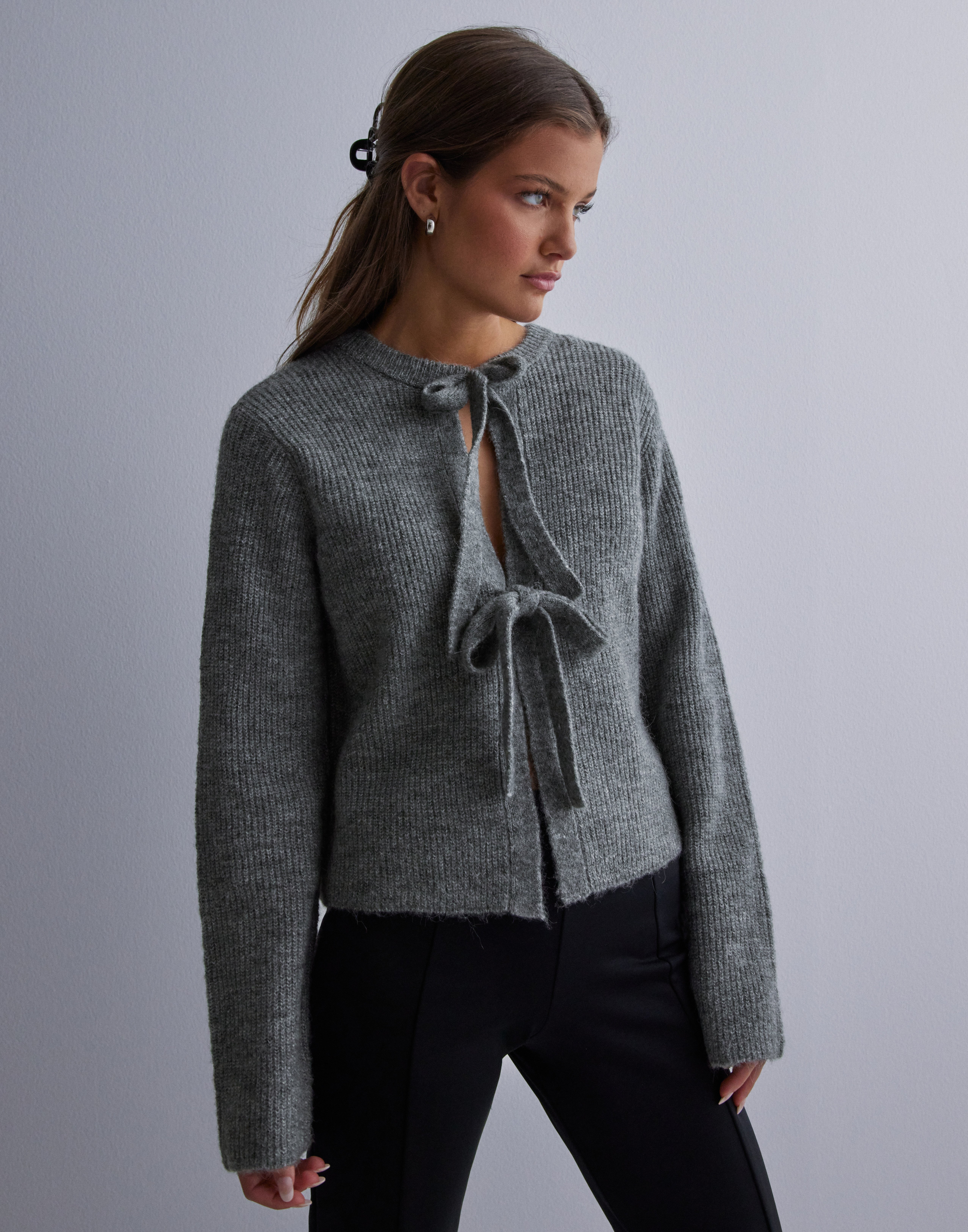 OBJECT - Grå - Objparvi Knit Cardigan Noos