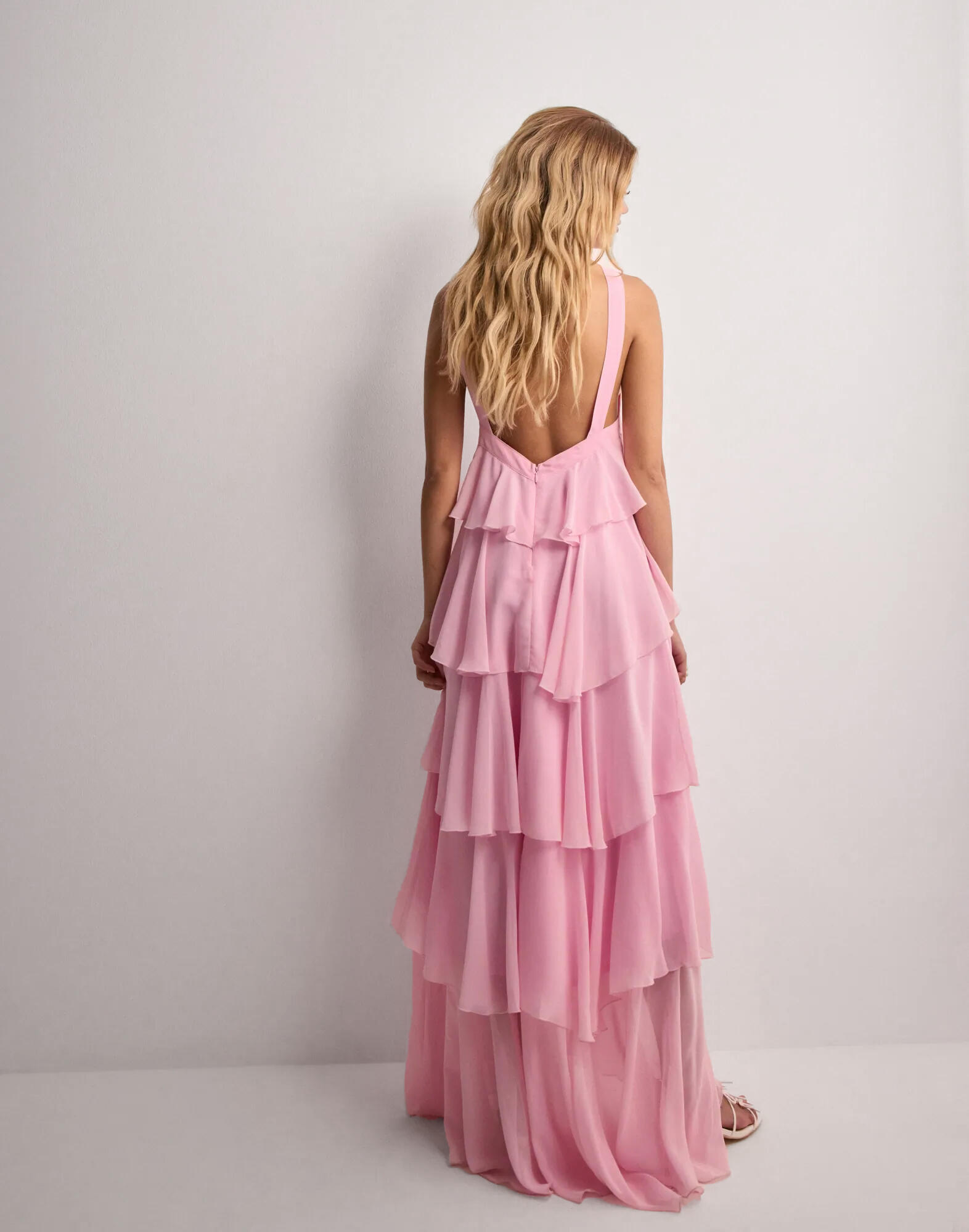 maxi dress cocktail Bordeaux Draped Maxi Dress M