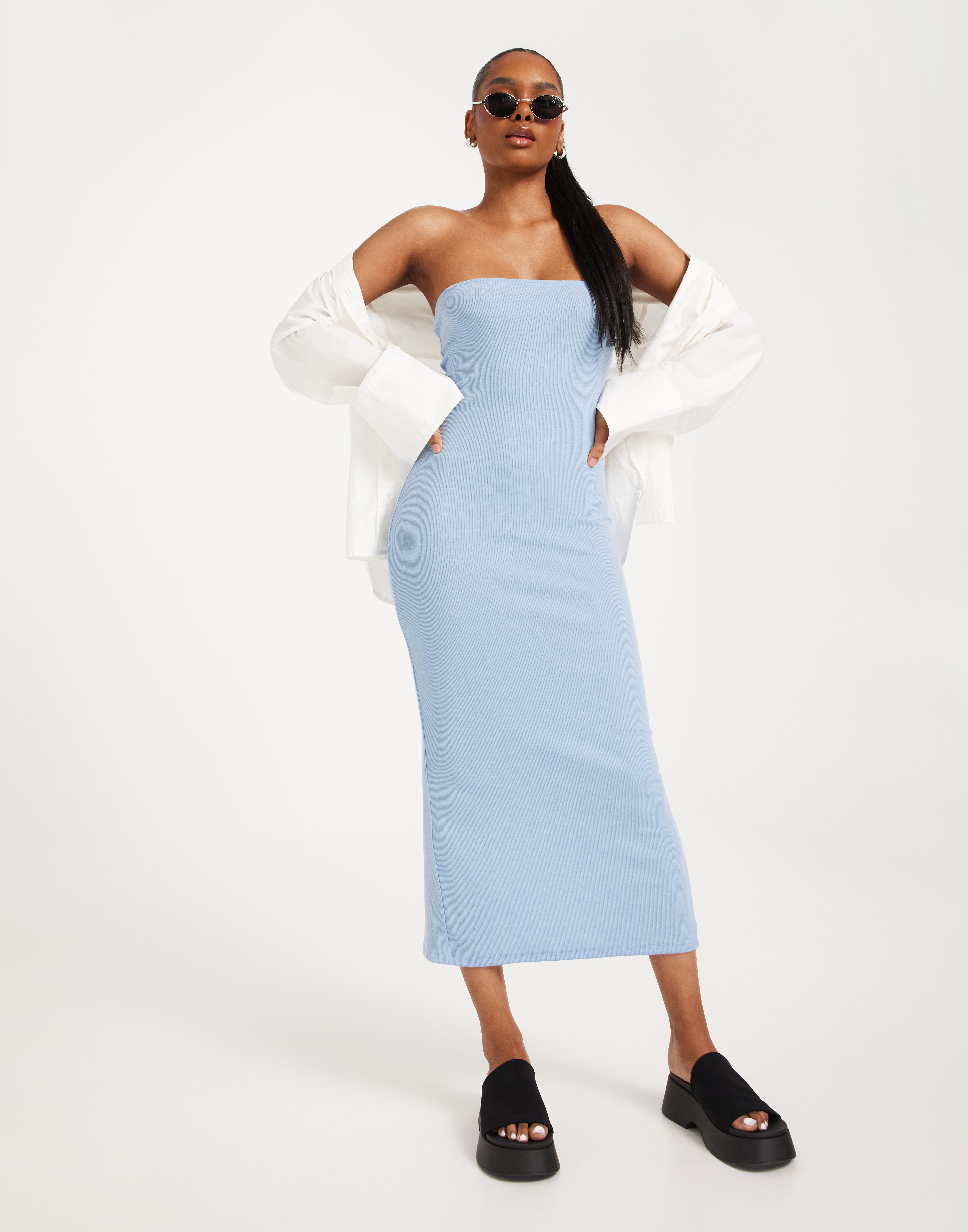 PCMONICA MIDI TUBE DRESS D2D PB