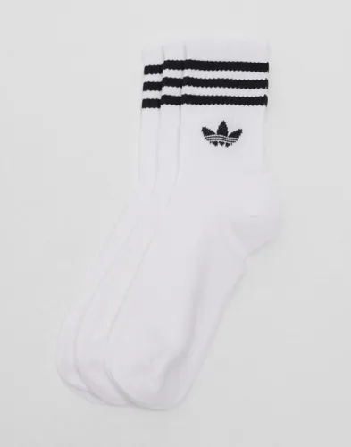 Adidas Originals vita strumpor i 3-pack med ribbat material och logga