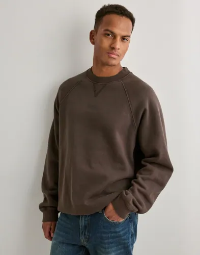 Woodbird Zhang Washed Logo Crew Sweatshirts herr – bild 3