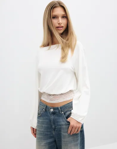 Nelly Waist Focus Lace Top toppar dam – bild 2
