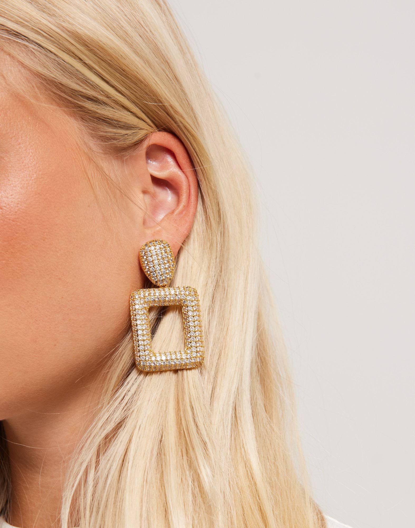 Iconic Squared Pave Earrings