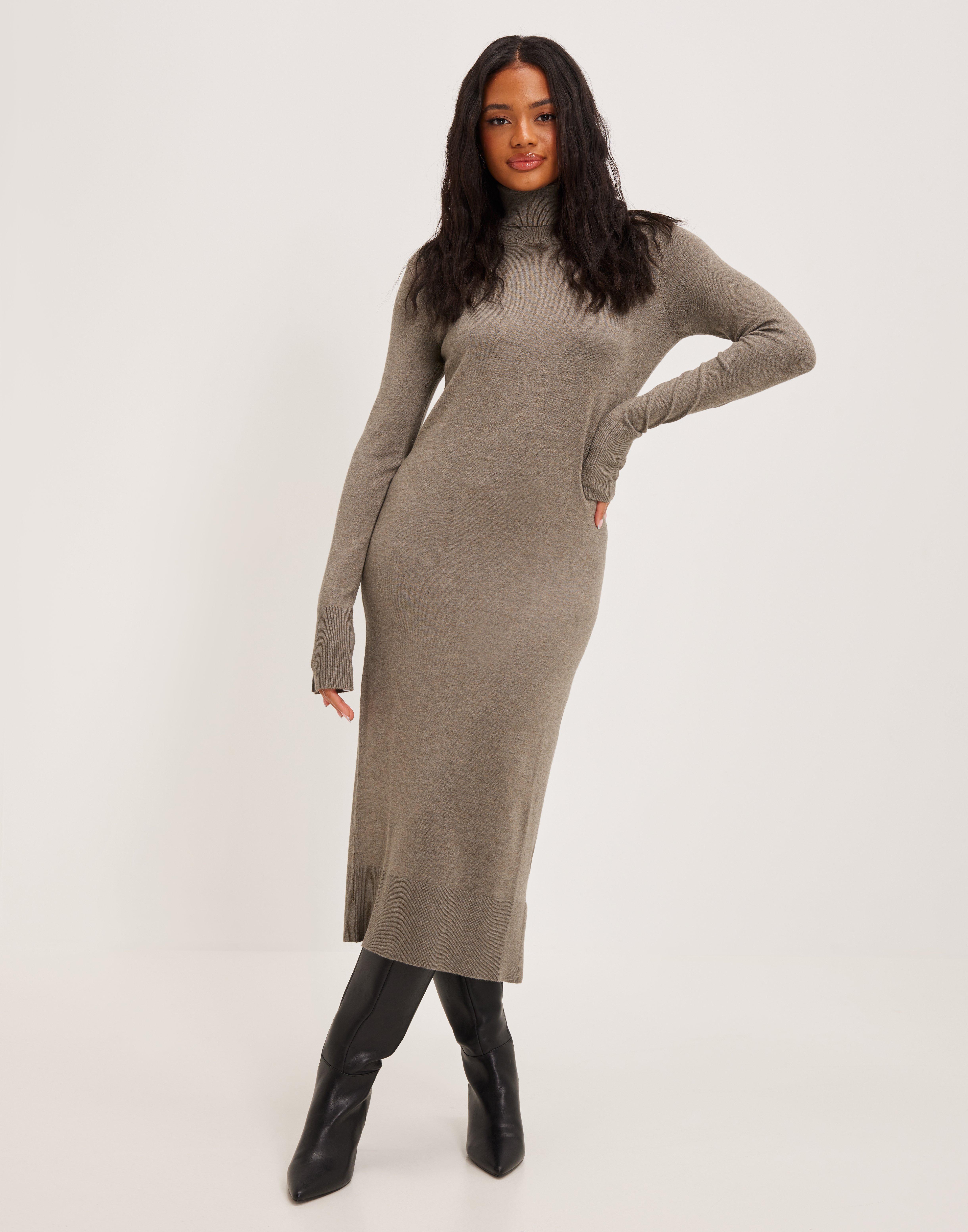 DESCENDANT DRAGNET RIB KNIT ロールネック 03 Buy JJXX JXCAT SOFT ROLL NECK DRESS KNIT SN - Brindle | Nelly.com