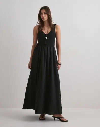 Vero Moda - Svart - Vmvally Sl Long Dress Jrs Noos
