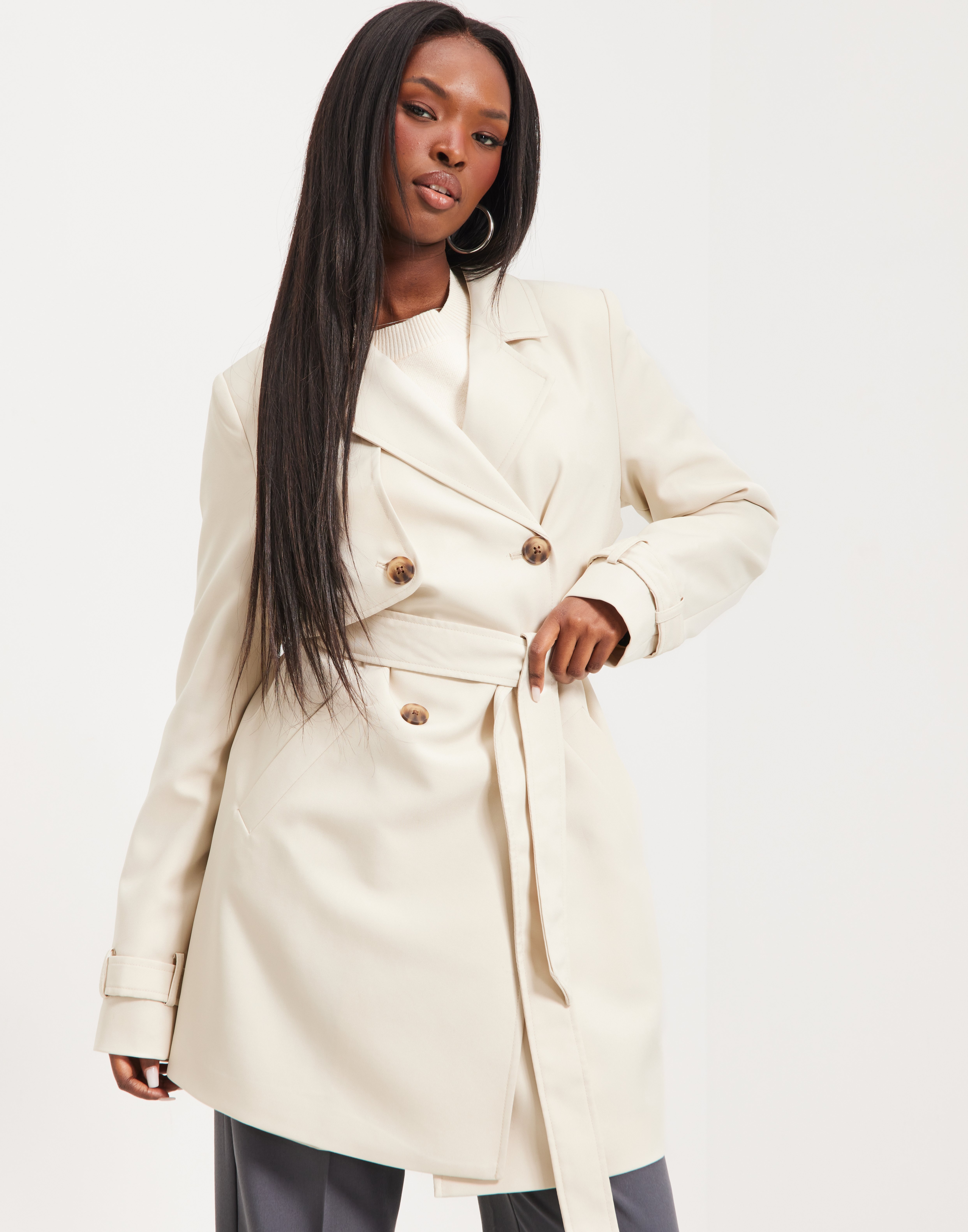 Buy Vero Moda VMCELESTE SS23 TRENCH COAT - Oatmeal | Nelly.com