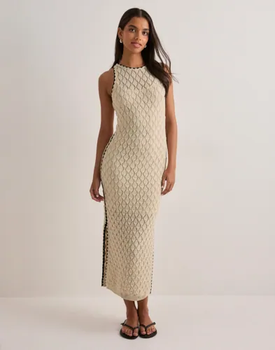 Vero Moda - Beige - Awevelyn Sl 7/8 Crochet Dress Noos