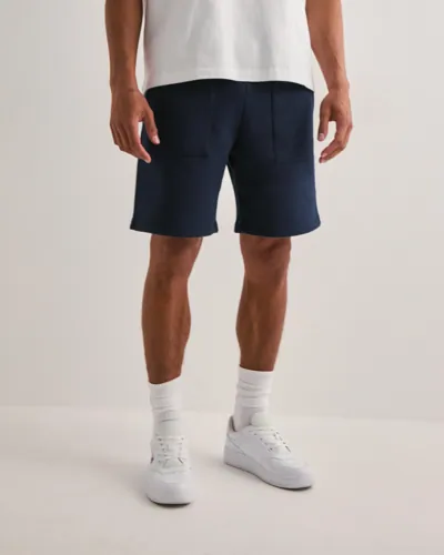 Que Sera Sera mjukisshorts i blått med resårmidja