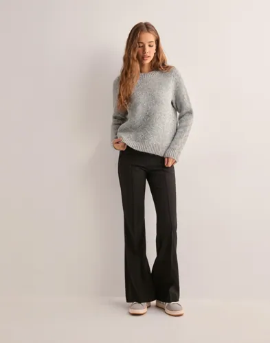 Only - Grå - Onlalba L/S Glitter O-Neck Cc Knt