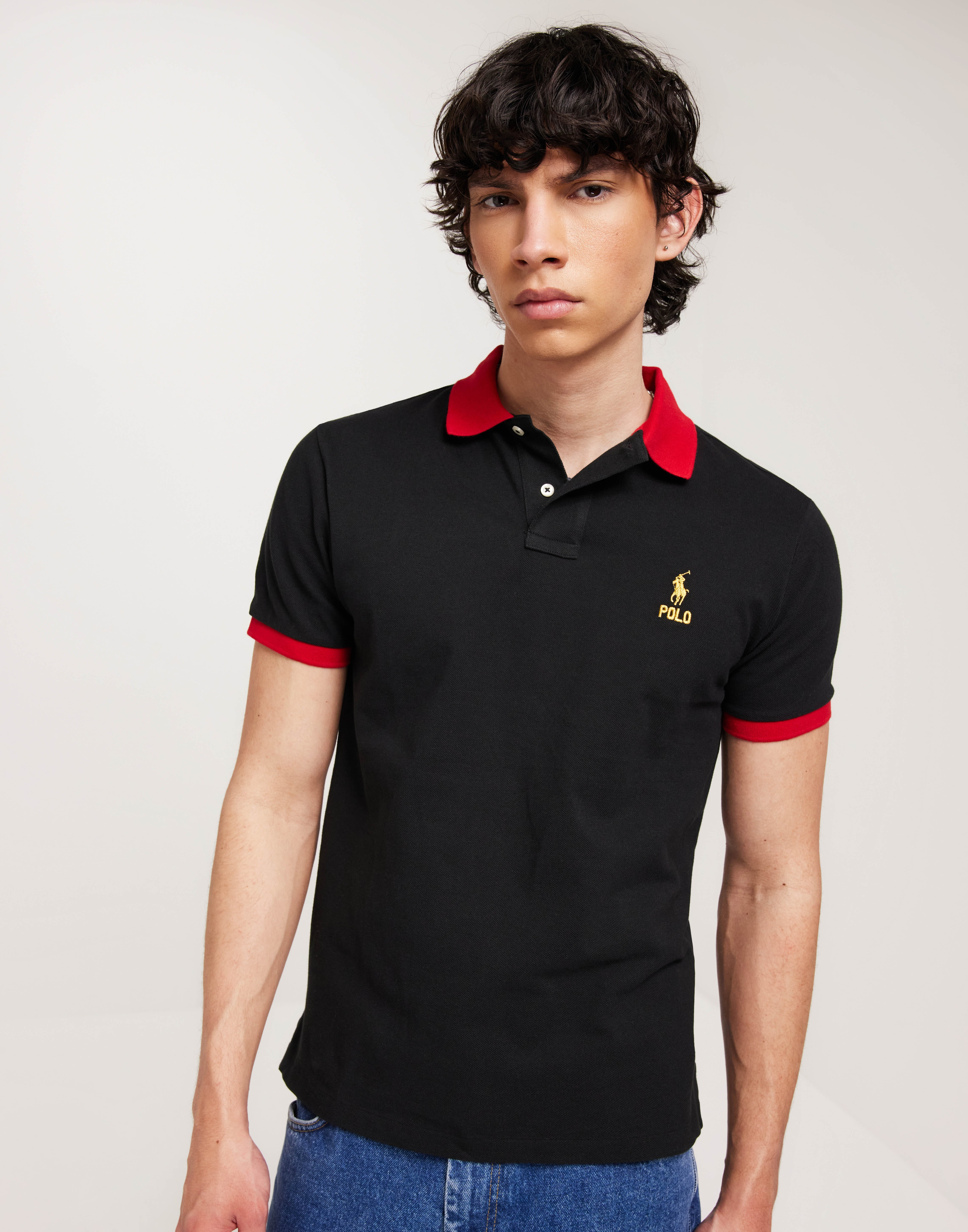 Black and red ralph lauren polo shirt hotsell