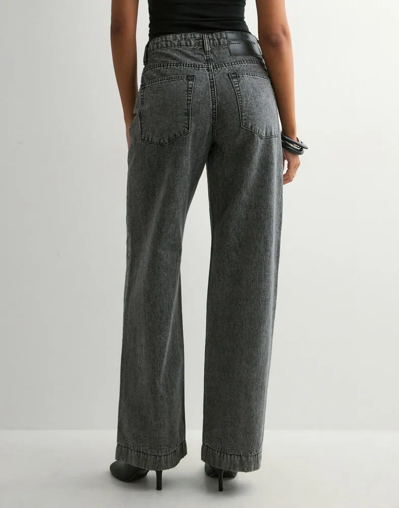 One Teaspoon Jackson Mid Waist Wide Leg Denim Jeans dam – bild 2