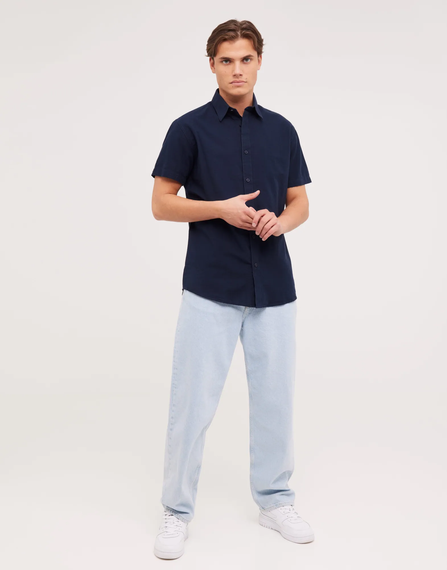 SLHREGNEW-LINEN SHIRT SS CLASSIC