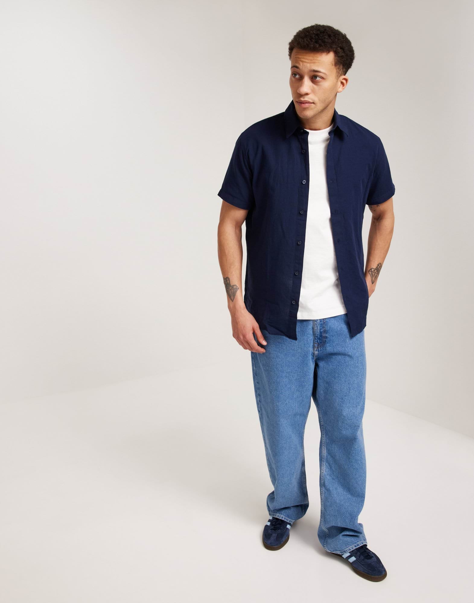 SLHREGNEW-LINEN SHIRT SS CLASSIC