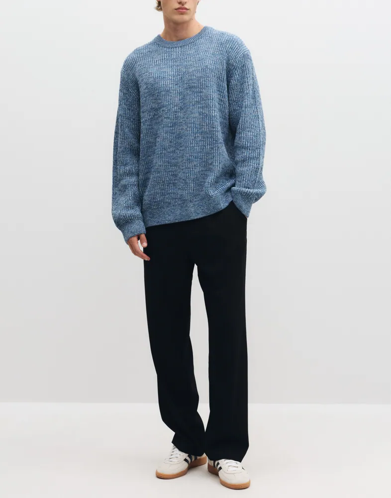 Selected Men Slhtilum Ls Knit Relaxed Crew Neck Stickade tröjor herr – bild 2