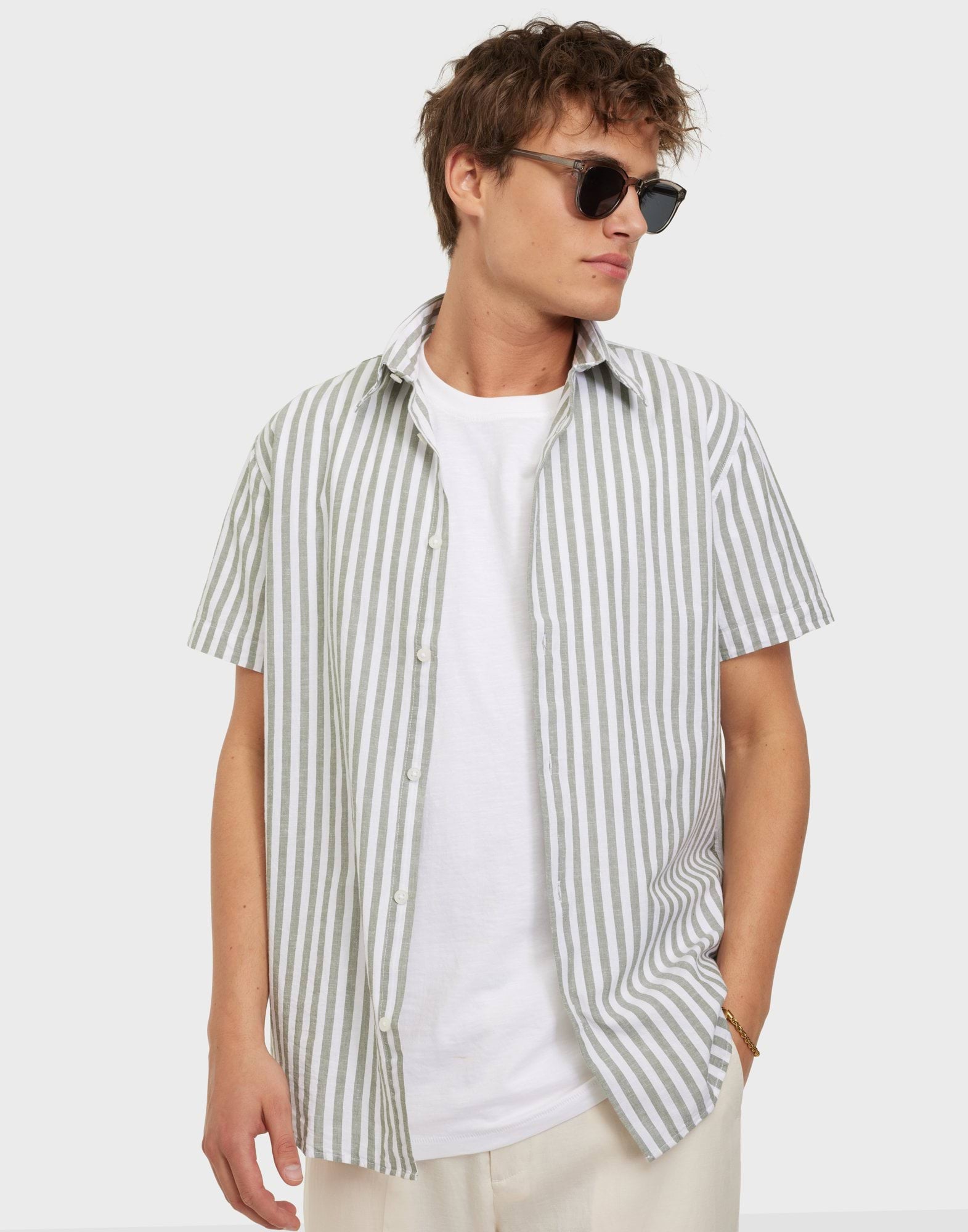 SLHREGNEW-LINEN SHIRT SS CLASSIC