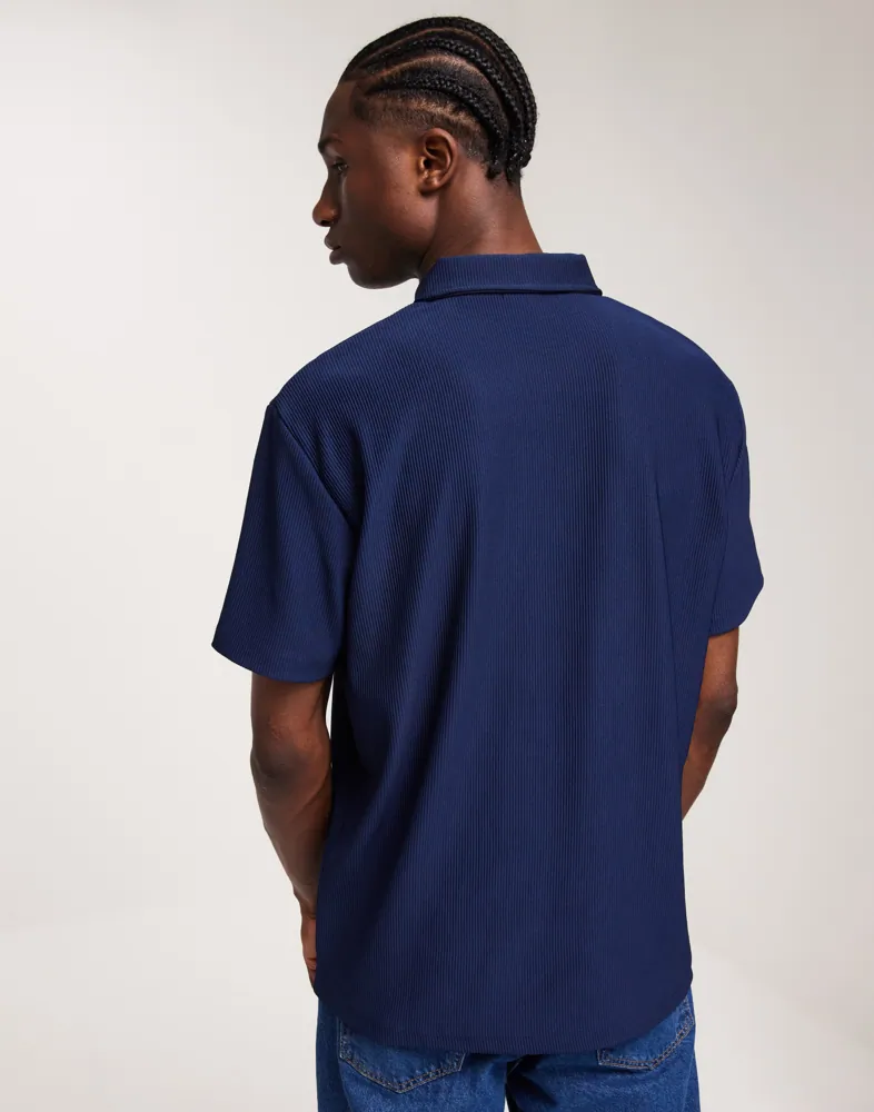 SLHRELAX-PLISSE HALF ZIP SS POLO EX