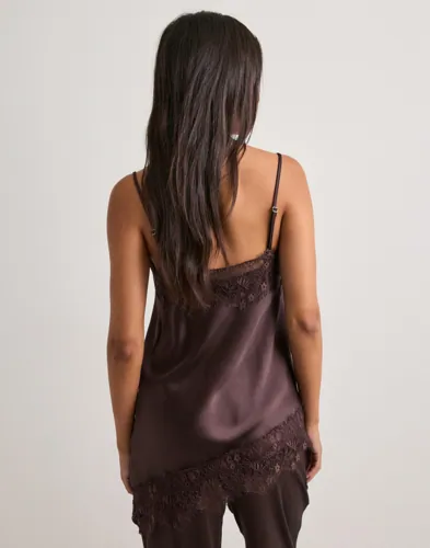 ONLY Onlindona Strap Satin Lace Top Wvn linnen dam – bild 3