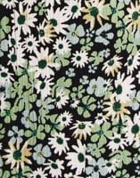 Black Green Multi Flower