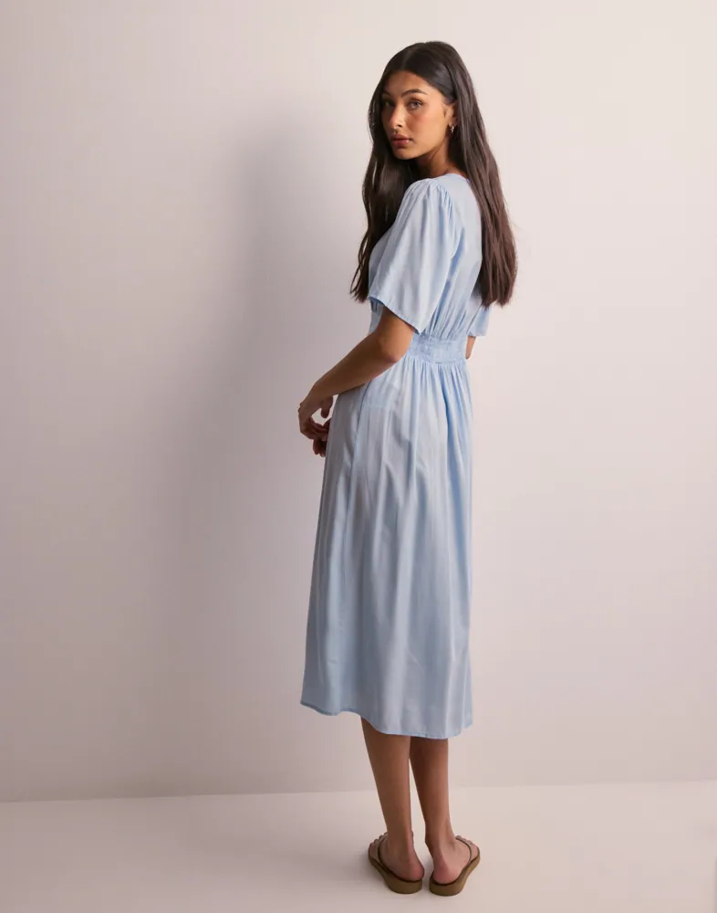 Pctala String Tie Midi Dress Silver Mink