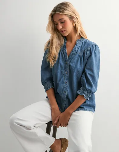 Only - Blå - Onlraya 3/4 Shirt Dnm Akm Noos