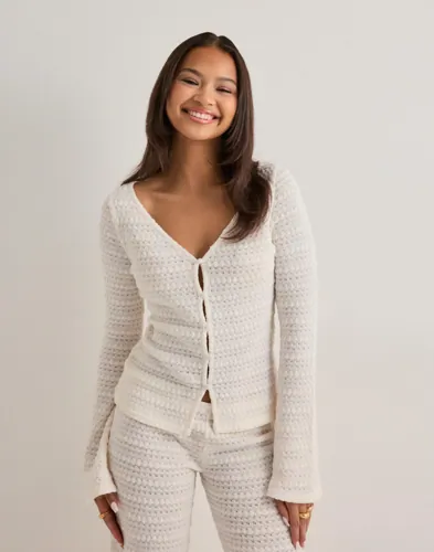 Nelly - Hvid - Crochet LS Cardigan