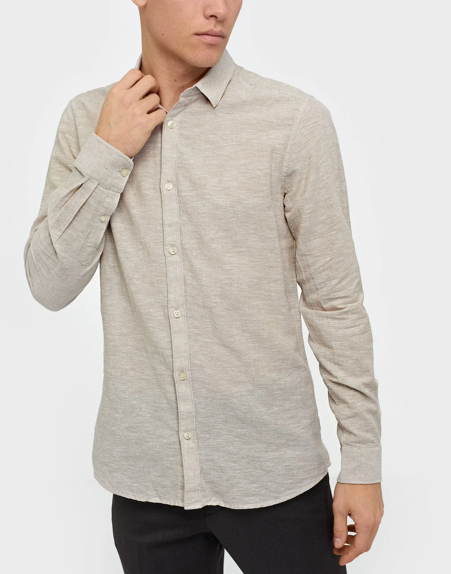 ONSCAIDEN LIFE LS SOLID LINEN SHIRT