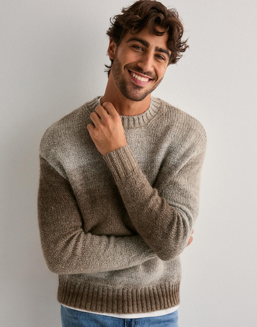 Buy Selected Men SLHGAARD RELAXED LS KNIT CREW NECK - Chinchilla