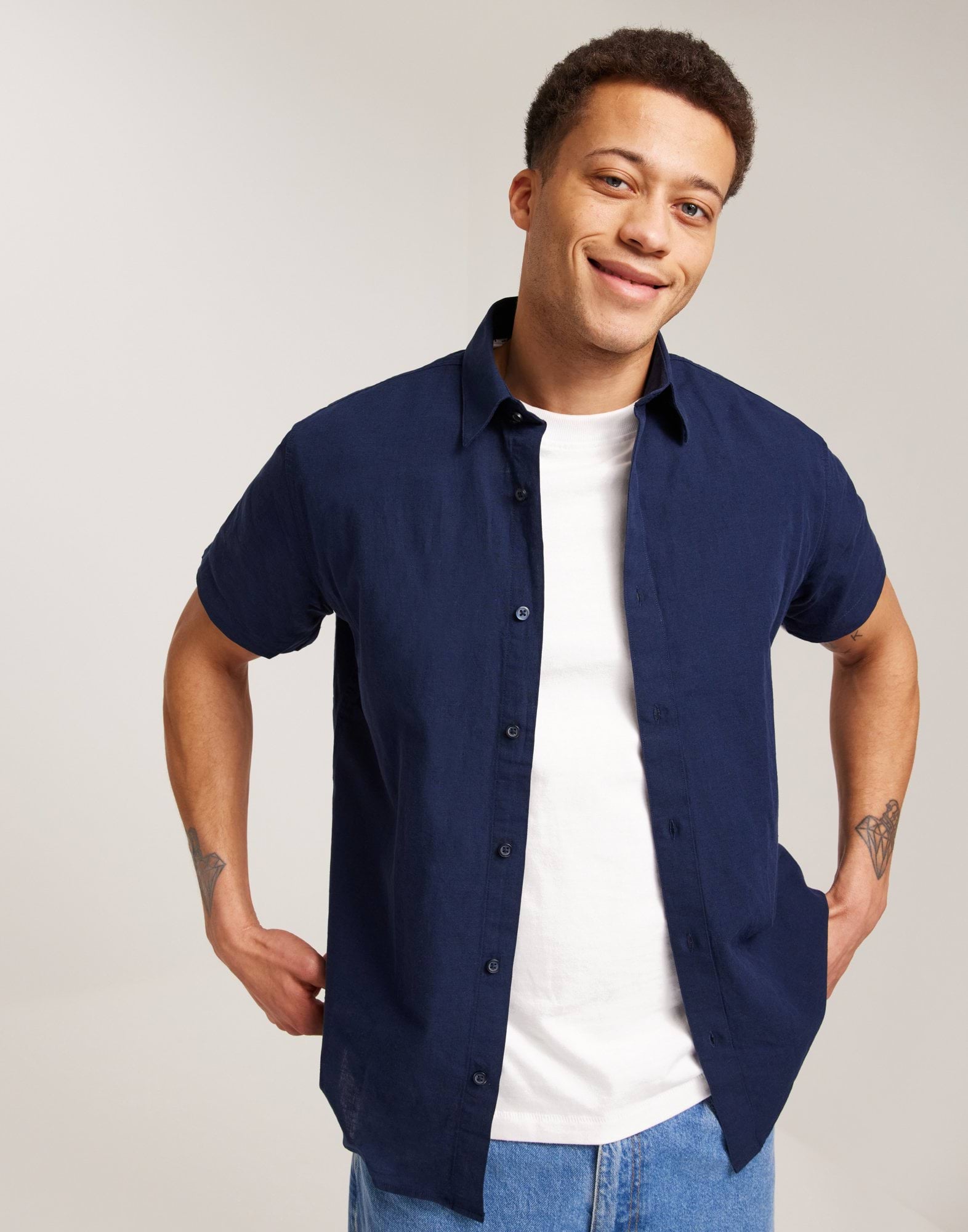 SLHREGNEW-LINEN SHIRT SS CLASSIC W