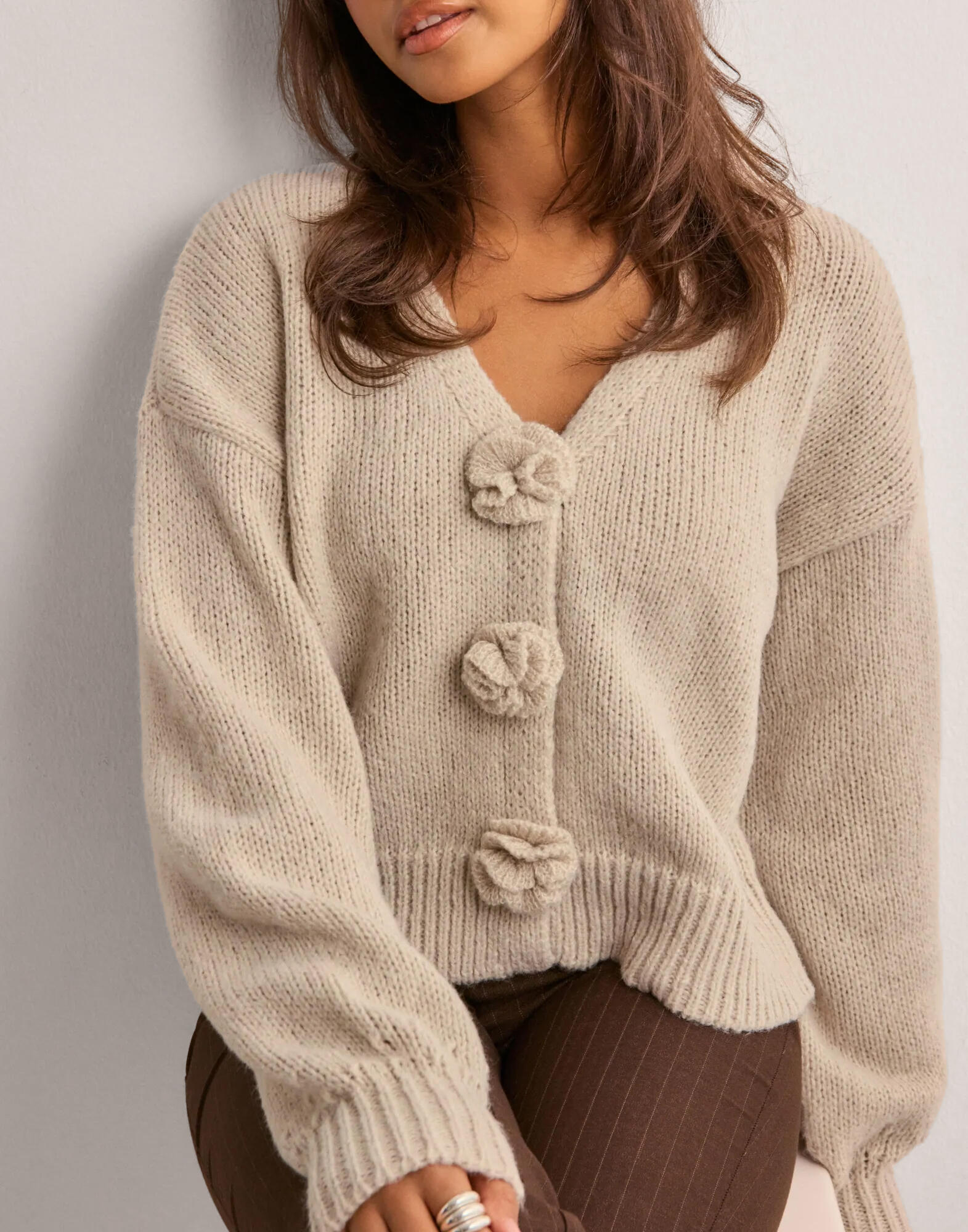 Kjøp Pieces PCFATIMA LS KNIT CARDIGAN D2D FSY B - Silver