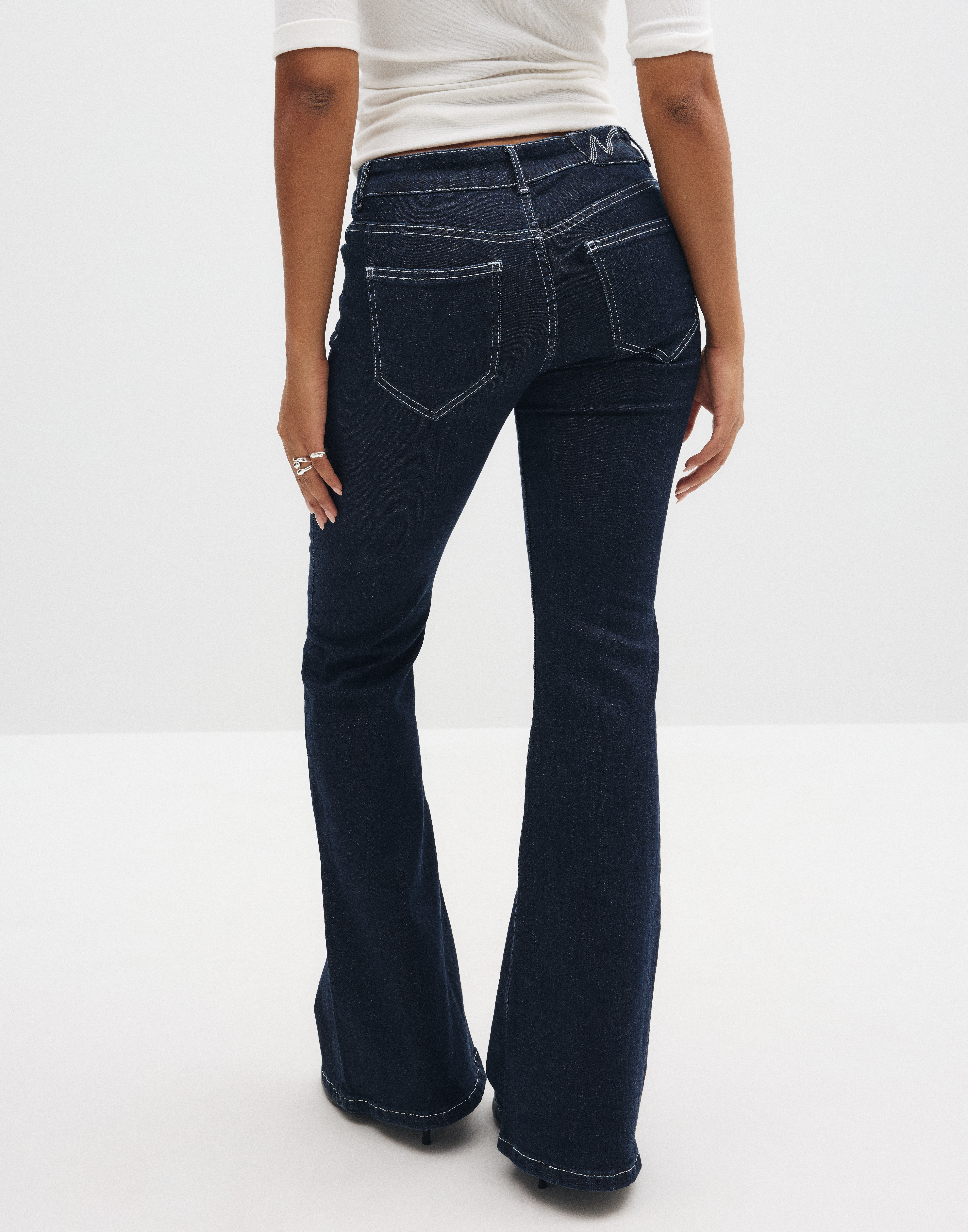 Buy Only ONLLOLA SUPER LOW WAIST FLARED PIM - Light Blue Denim