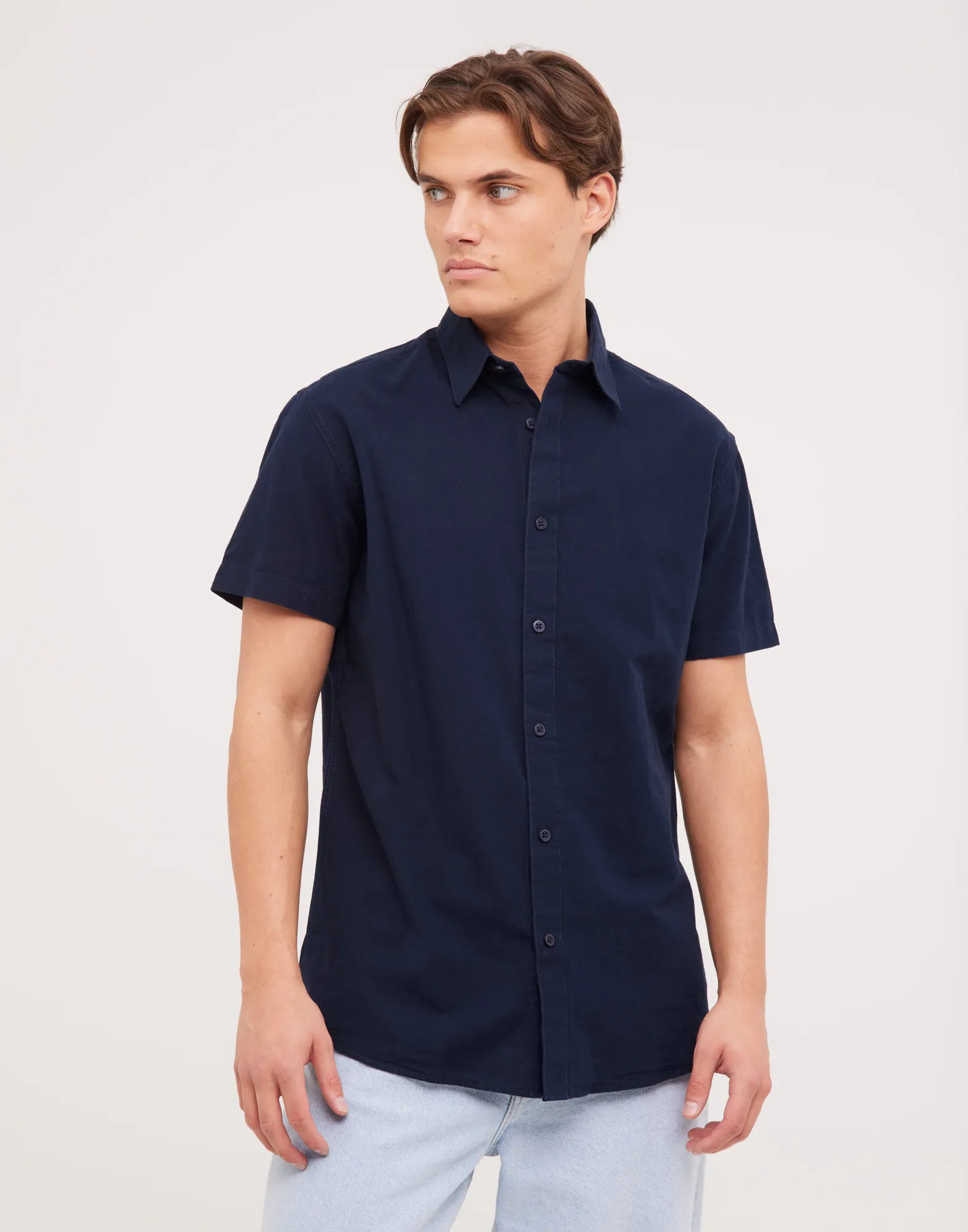 SLHREGNEW-LINEN SHIRT SS CLASSIC