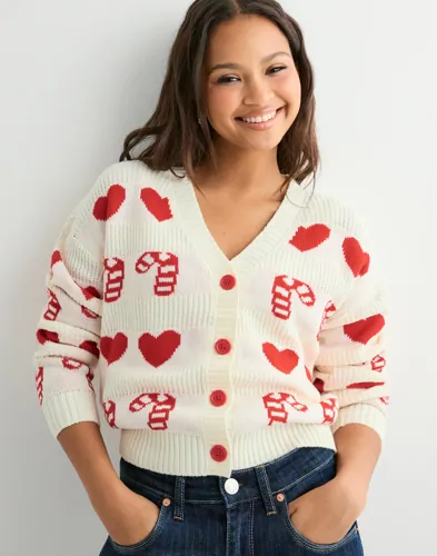Vero Moda - Hvid - Vmcandyhearts Ls V-Neck Cardgan Xma