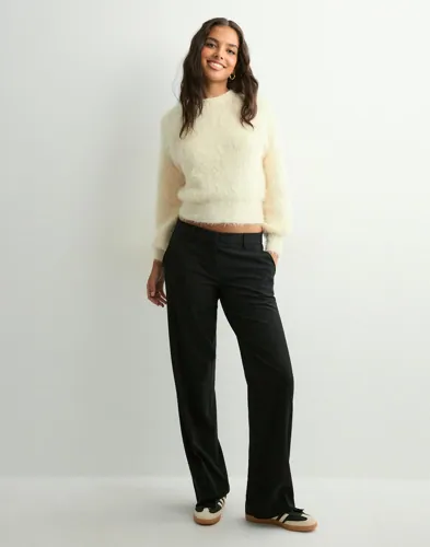 Only - Beige - Onllulu Ls Rib Short O-Neck Cc Knt